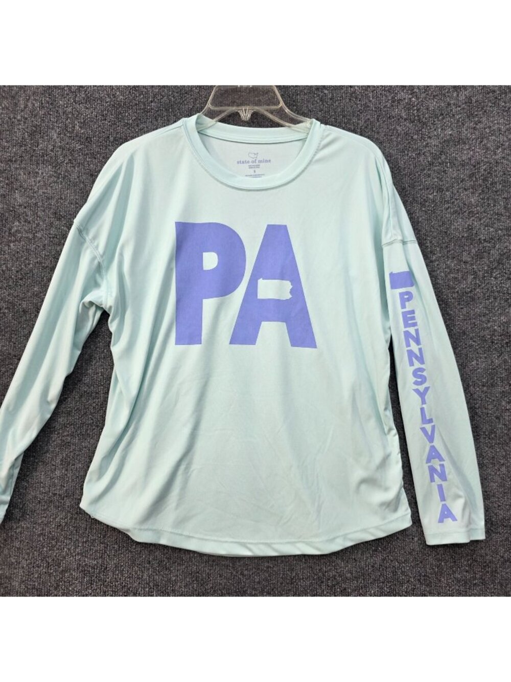 State Of Mine Pennsylvania Graphic Tee S Blue Casual Sporty Athletic Game Day
